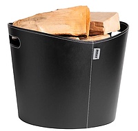 Aduro Proline firewood basket in black imitated leather